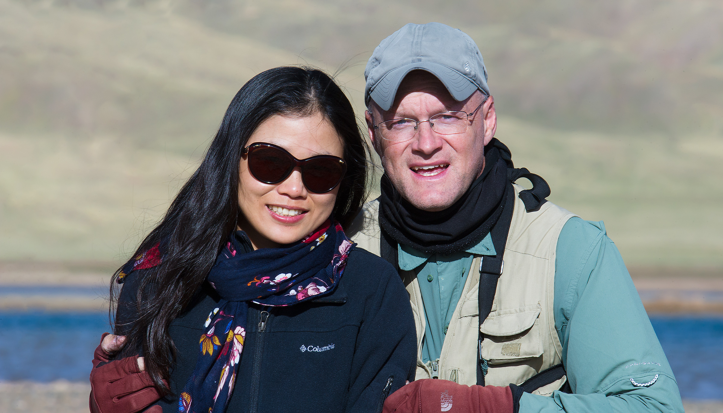 'We Are Family!' sang Sister Sledge back in '79. Here's the Chinese-American adventure team, Elaine Du (L) and yours truly--partners, spouses, family. Eling Lake, where the Yellow River and Chinese culture are born. 3 July 2016. Self-portrait taken with my Nikon D3S and 600 mm F/4 lens.